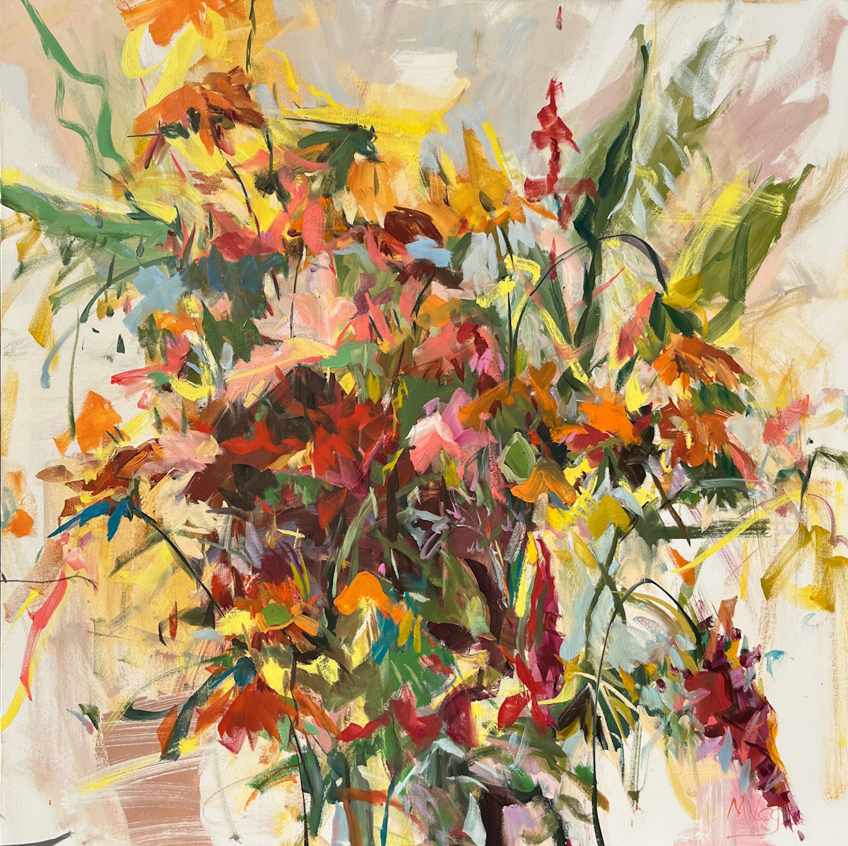 Marissa Vogl Abstract Floral painting