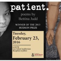 Lecture and Reading by Bettina Judd, author of Patient