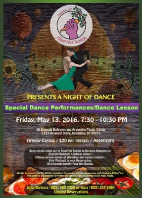 Columbia Food Not Bombs Presents A Night of Dance at Emerald Ballroom May 13, 2016